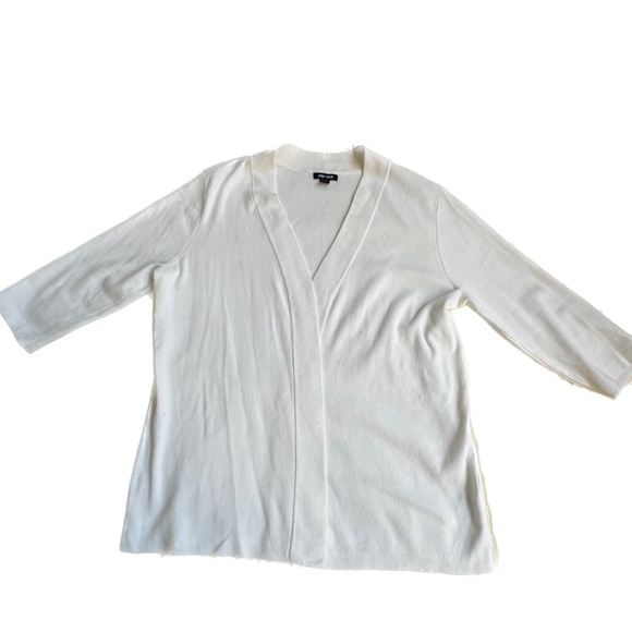 SPRING + MERCER Cardigan Open Front Ivory Size XXL Sweater Cotton Blend - Picture 4 of 4